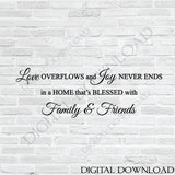 Love Family and Friends SVG Clipart Quote Design, DXF Cricut Vinyl Stencil Crafts, Printable Family Quote Card, PNG Vector Clipart Saying - lasting-expressions-vinyl