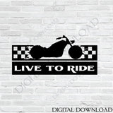Live to Ride Motorcycle Flames Vector Digital Design Download - Ready Digital File, Vinyl Design, Printable Quote, ai svg pdf - lasting-expressions-vinyl