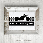 Live to Ride Motorcycle Flames Vector Digital Design Download - Ready Digital File, Vinyl Design, Printable Quote, ai svg pdf - lasting-expressions-vinyl