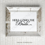 Here comes the bride - Typography Design Vector Digital Download - Ready to use Digital File, Love Quote, Instant Download svg ai pdf - lasting-expressions-vinyl